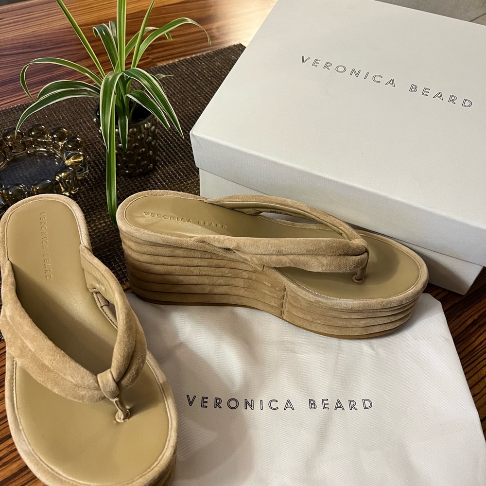 Veronica Beard Beige Platform Sandals